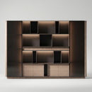 Sonum · Office Shelving Wall Unit w/ Integrated Lighting & Storage Cabinets