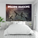 Imagine dragons band poster tapestry white & red bedroom wall decor