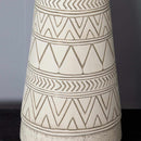 Tan and Cream Resin Lamp with White Linen Table Lamp - Clearance