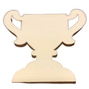 Unfinished Wooden Trophy Shape Cutout DIY Craft 4.5 Inches