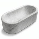 Imperial White Marble Rectangular Bathtub - 32"x70"x20" - Honed