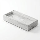 Imperial White Marble Rectangular Wall Mount Vanity Top Sink - 18"x48"x8" - Honed