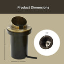 In-Ground Well Lighting Light Fixture with Solid Brass Hood