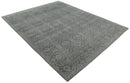 In Stock Antique Finish Hand knotted Silver and Charcoal 8x10 Wool Area Rug