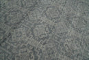 In Stock Antique Finish Hand knotted Silver and Charcoal 8x10 Wool Area Rug