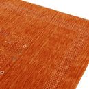 Orange Contemporary Center Pattern Hand Loomed Wool Rug