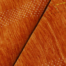 Orange Contemporary Center Pattern Hand Loomed Wool Rug