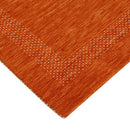 In Stock Orange Contemporary Center Pattern Hand Loomed Wool Rug
