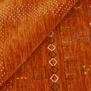 Orange Contemporary Center Pattern Hand Loomed Wool Rug
