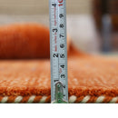 Orange Contemporary Center Pattern Hand Loomed Wool Rug