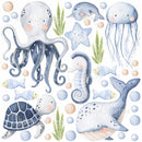 Marine and Sealife decals - Fabric Nursery Wall Art Decals