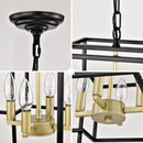 Industrial 4 Light Hanging Lights Black Lantern Pendant for Dining Room