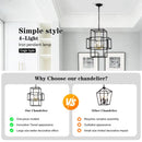 Industrial 4 Light Hanging Lights Black Lantern Pendant for Dining Room