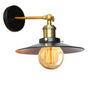 Industrial adjustable wall light for kitchen brass and black sconce