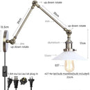 Industrial antique brass adjustable wall sconce bedroom led light
