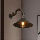 DecorBites™ Farmhouse Style Antique Brass Wall Sconce with Metallic Cone & Pipe - 1 Head Dining Room Lighting