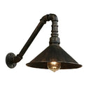 DecorBites™ Farmhouse Style Antique Brass Wall Sconce with Metallic Cone & Pipe - 1 Head Dining Room Lighting