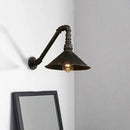 DecorBites™ Farmhouse Style Antique Brass Wall Sconce with Metallic Cone & Pipe - 1 Head Dining Room Lighting