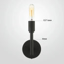 Industrial antique metal wall lamp – bedroom black glass sconce