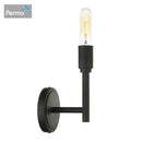 Industrial antique metal wall lamp – bedroom black glass sconce