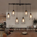 DecorBites™ Antique Style Bronze Iron Pendant Light with 6/10 Bulb Cage, Water Pipe Design - Ideal Island Lighting for Dining Room