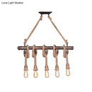 Industrial beige rope 3 heads open bulb pendant light dining room