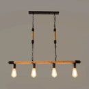 Industrial beige rope island light fixture – kitchen bare bulb design