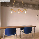 Industrial beige rope pendant with exposed bulbs for dining room
