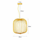Industrial birdcage iron table lamp white & amber dining room led