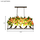 Industrial birdcage island pendant with roses – kitchen dining room