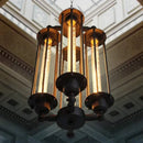 Industrial black 8-head hanging pendant lamp for dining room