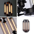 Industrial black 8-head hanging pendant lamp for dining room
