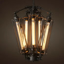 Industrial black 8-head hanging pendant lamp for dining room
