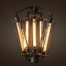 Industrial black 8-head hanging pendant lamp for dining room