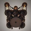 Industrial black 8-head hanging pendant lamp for dining room