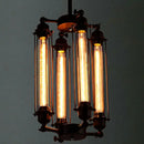 Industrial black 8-head hanging pendant lamp for dining room