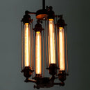 Industrial black 8-head hanging pendant lamp for dining room