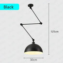 Industrial black adjustable long arm pendant light for living room
