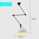 Industrial black adjustable long arm pendant light for living room
