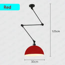 Industrial black adjustable long arm pendant light for living room