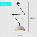 Industrial black adjustable long arm pendant light for living room