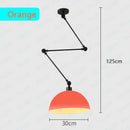 Industrial black adjustable long arm pendant light for living room