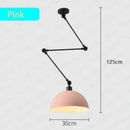 Industrial black adjustable long arm pendant light for living room