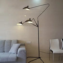 Industrial black adjustable spider arm floor lamp living room