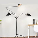 Industrial black adjustable spider arm floor lamp living room