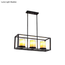 Industrial black amber cylinder island light fixture kitchen chandelier