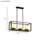 Industrial black amber cylinder island light fixture kitchen chandelier