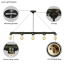 Industrial black and antique brass ceiling light living room chandelier