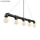 Industrial black and antique brass ceiling light living room chandelier