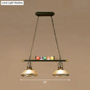 DecorBites™ Industrial Style Hanging Light with Metal Black Finish and Billiard Ball Deco